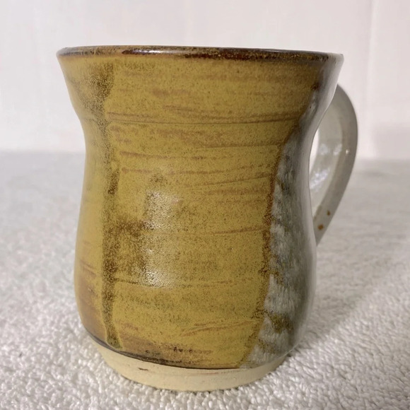Vintage Ceramic Stoneware Cream Tan Pottery Mug Coffee Cup - Picture 8 of 13